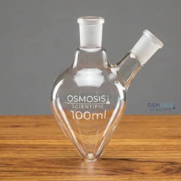 Pear-shaped flask with two necks