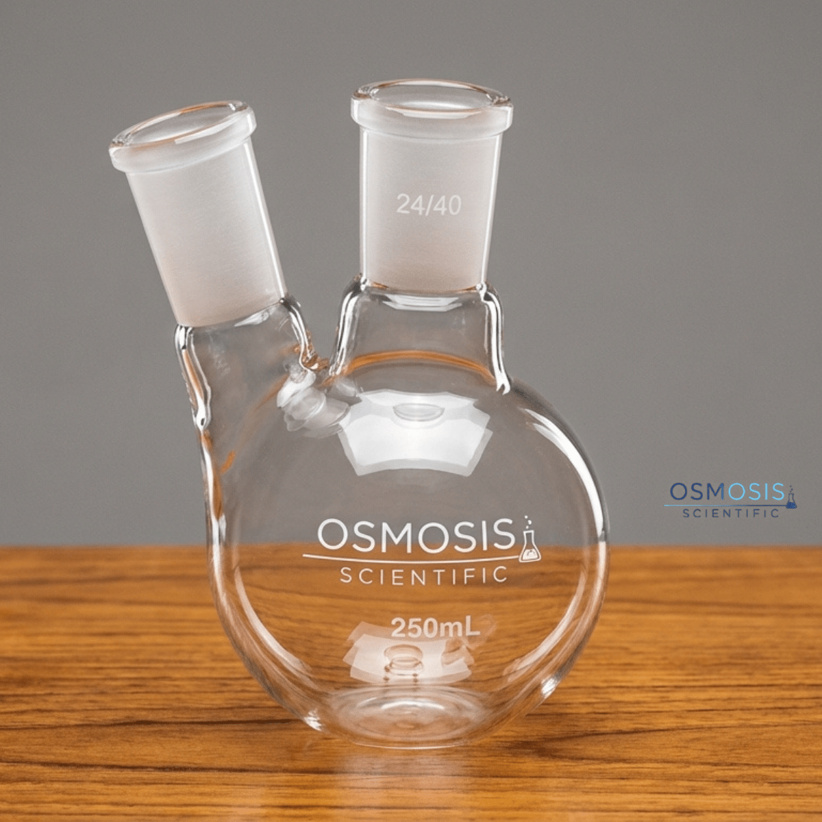 Round Bottom Flask, 2-Neck, Angular