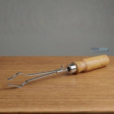 Plated Steel Test Tube Holder with Wooden Handle