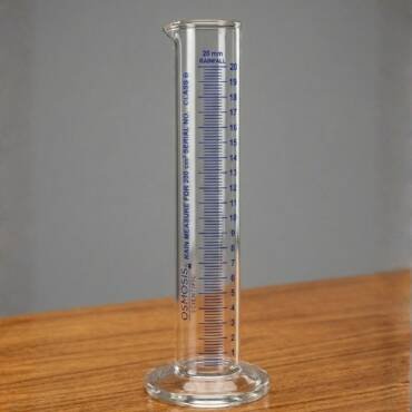 Rain Measuring Cylinders with Graduated Metric Scale and Round Base (Class B)