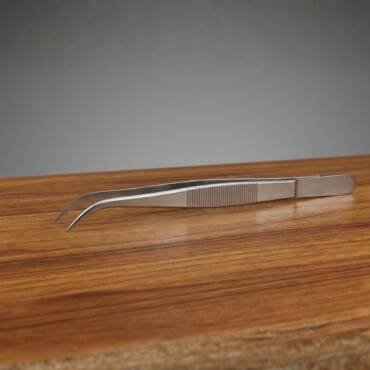Stainless Steel Curved Fine Tip Forceps for precision laboratory handling and microscopy work